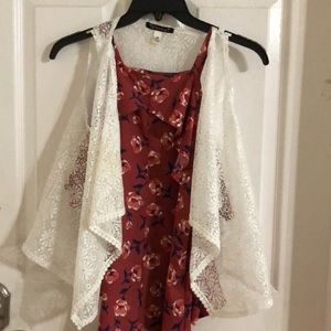 Floral Romper with a white vest